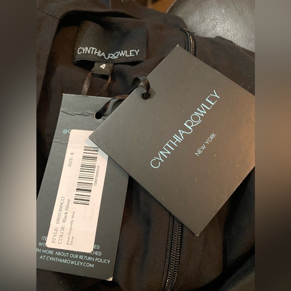 NWT Cynthia Rowley NY Sleeveless Jetset Silver Dragonfly High Low Mini Dress - Picture 12 of 12